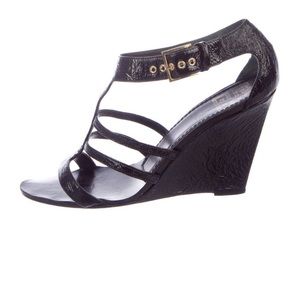 ***SOLD****Authentic Givenchy Patent Leather Wedge Sandals